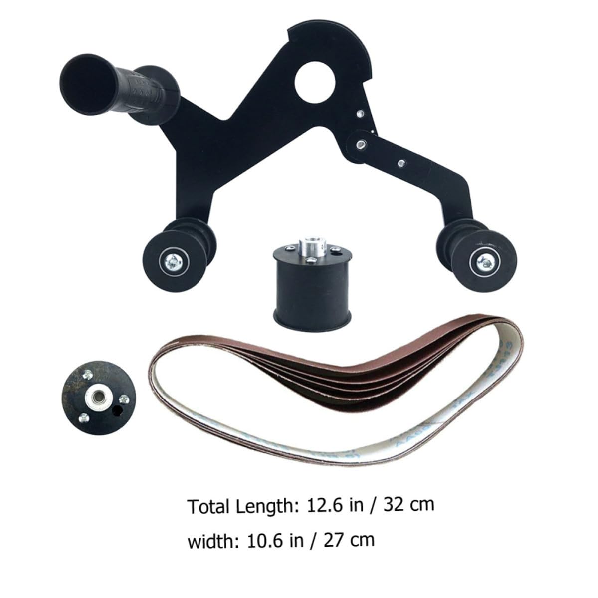 Abaodam Accesorio Lijador para Tubos Negro, Kit de Lijadora de Banda Resistente al Desgaste y No se Deforma, Herramienta Portátil Multifuncional para Pulido y Lijado