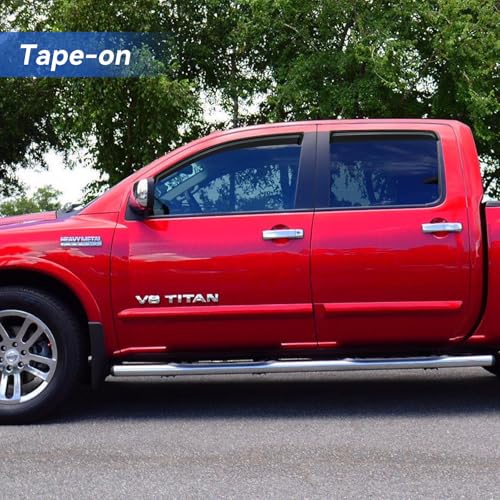Image of Window Visors Rain Guards Shield for 2004-2015 Nissan Titan Crew Cab, Out-Channel Window Vent Wind Deflectors Visors Shades for 04-15 Nissan Titan Crew