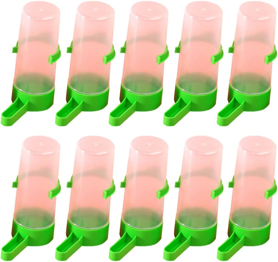 Balacoo Bird Water Cup- Bird Parrot Feeding Cups Automatic Hanging Foraging Toy Bird Cage Feeder for Bird 10PCS