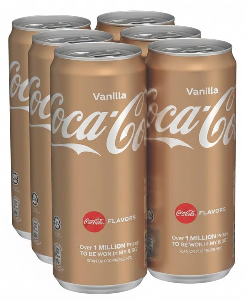 DECADENT FOODS Coca-Cola Vanilla Carbonated Soft Drink That Combines the Classic Taste With the Smooth, Creamy Flavor Of Vanilla 320ml X Pack Of 6 (From USA)-picture-11