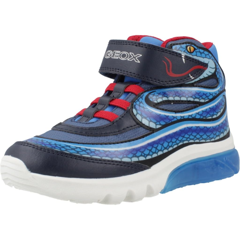 Geox J CIBERDRON BOY B, Sneaker, Navy/Sky,2.5 UK