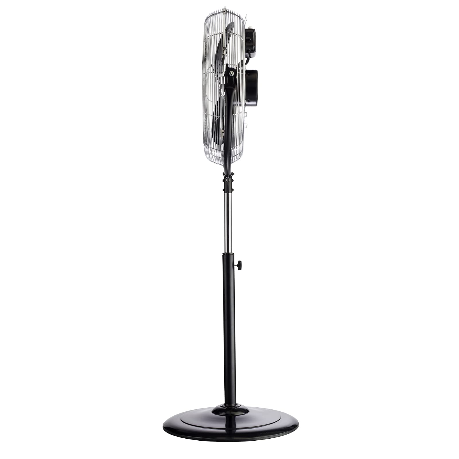 Bimar INB-VPS58 Ventilatore a Piantana Alta Velocità Ø 45 cm, Altezza Regolabile, 3 Velocità, Oscillazione Automatica, Inclinazione Regolabile, Struttura in Metallo, Motore 100W, Nero/Cromo