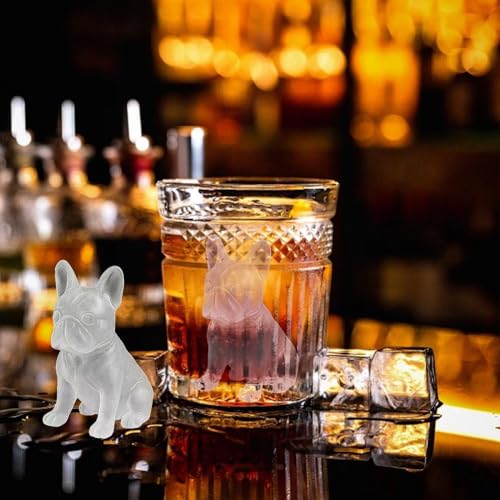 Molde de Hielos Perro Bulldog Francés 3D Silicona miniatura 5