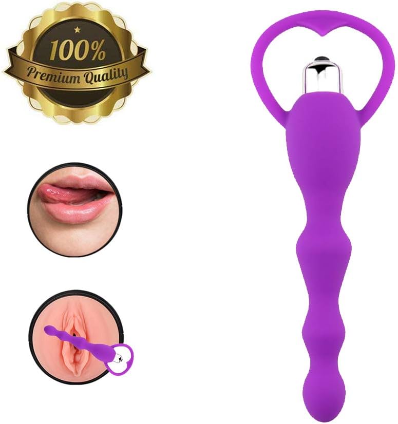 WUBGER S&M Game toys for Couples Anales Trainer Massage Toy - Anales Beads Silicone Trainer - Vib Fun Toys for Beginners and Advanced Users Purple