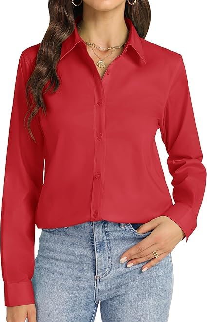 KBNBJWomen's Solid Full Sleeve Rayon Shirt - Regular Fit, Lightweight, Office & Casual Wear Blouse
