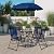 Flash Furniture Nantucket 6-Piece Patio Dining Set with Glass Table, 4 Folding Chairs, and Umbrella, Outdoor Patio Table, Chairs, Umbrella Set, Navy