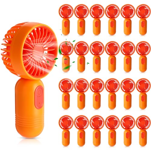 Rossesay Tragbarer Mini-Ventilator, Großpackung für Reisen, 3 Geschwindigkeiten, wiederaufladbar, USB-batteriebetrieben, kleine handliche Wimpernfächer für Damen und Herren, für drinnen und draußen