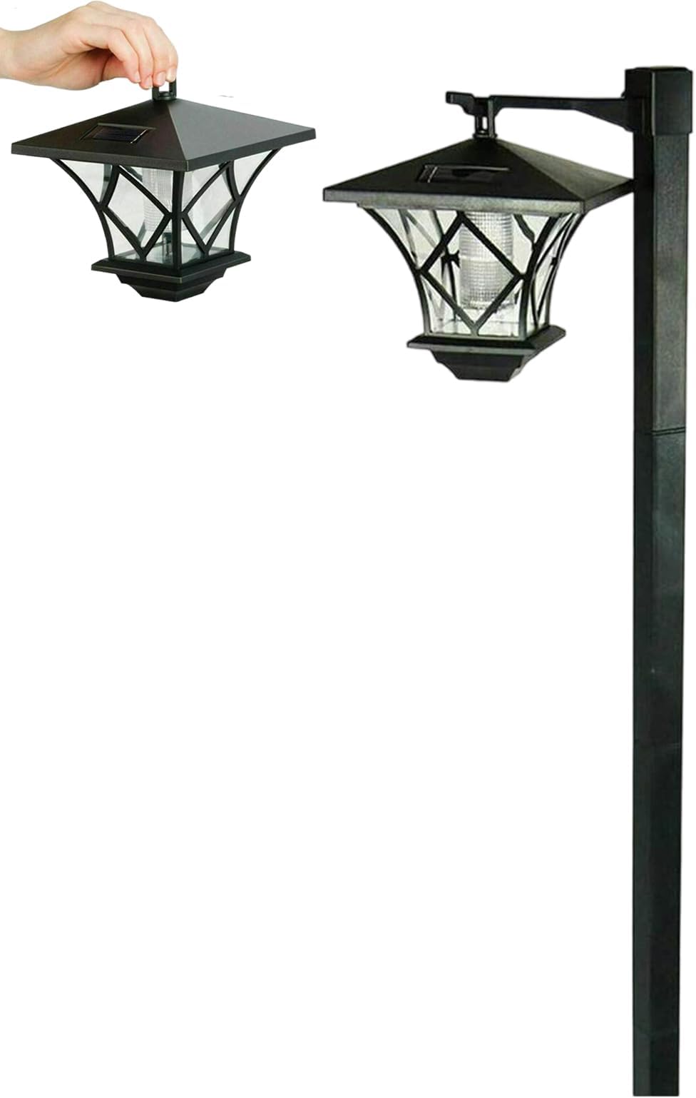 Solar Post Light | Solar Pole Lamp | Outdoor Pole Light Fixture, Garden, Lamp, Outside Decorative for Patio, Pathway, Garden, Backyard