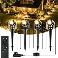 MAGGIFT Gartenbeleuchtung LED, 17 m 24 V Dimmbarer LED-Strahler mit Fernbedienung/Timer/3 Lichtmodi, IP67 Wasserdichter Gartenstrahler, Gartenleuchten mit Adapter, Gartenlampen für Außen, Garten, Hof