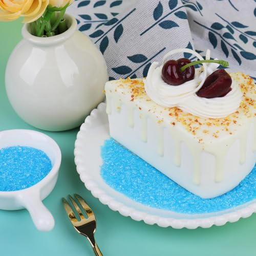 Image of Blue Sprinkles, Light Blue Sanding Sugar Crystals, 4.6 oz Edible Sparkling Sugar for Baking Topping, Cupcakes, Cookies, Ice Cream & Cake Decorating, Wedding Shower Party Christmas Supplies