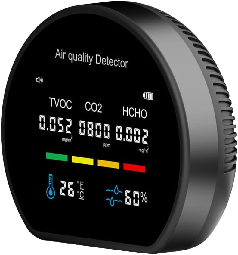 Portable Wall-mounted Carbon Detector TVOC HCHO Detector Temperature & Humidity Display Alarm Suits