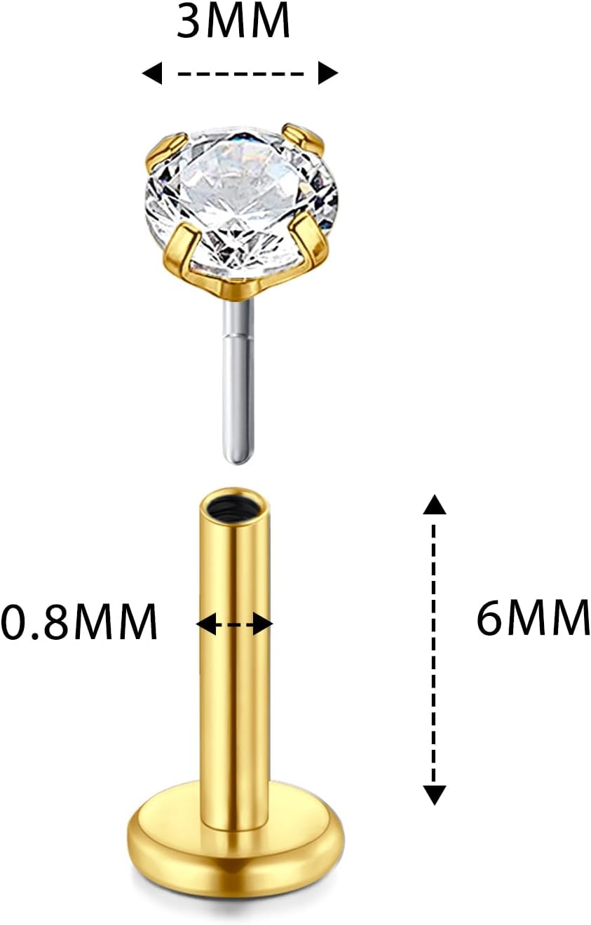 VCMART Nose Rings for Women 20g Hoops & Studs Stainless Steel 20 Gauge Nostril Piercing Jewelry - Image 3