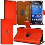 Seluxion   Housse Coque Etui Fonction Support 360 degrés Universel S Couleur Orange pour Samsung Galaxy Trend Lite