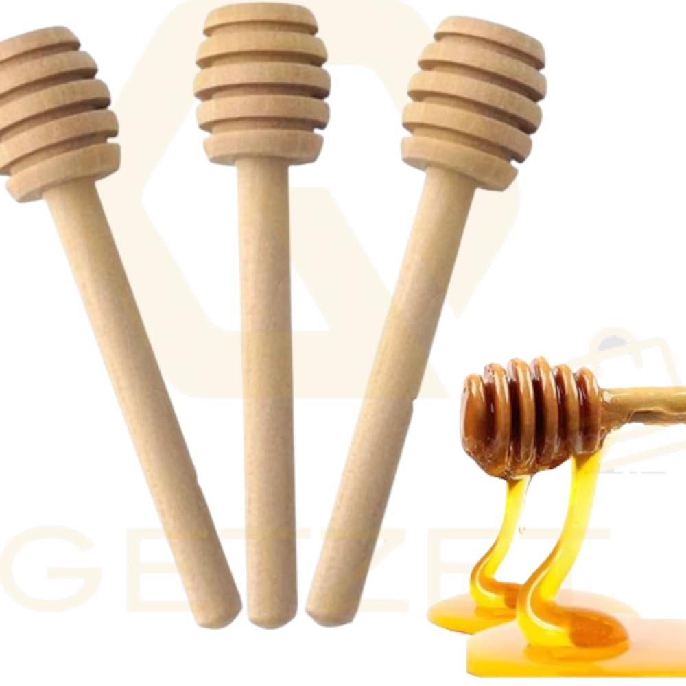 GETZET 6 pcs Honey Dipper Stick | Perfect for Honey Serving Mini 3 Inch Perfect for Wedding Shower Party Favors Wooden Server Jar Dispenser Spoon. 2