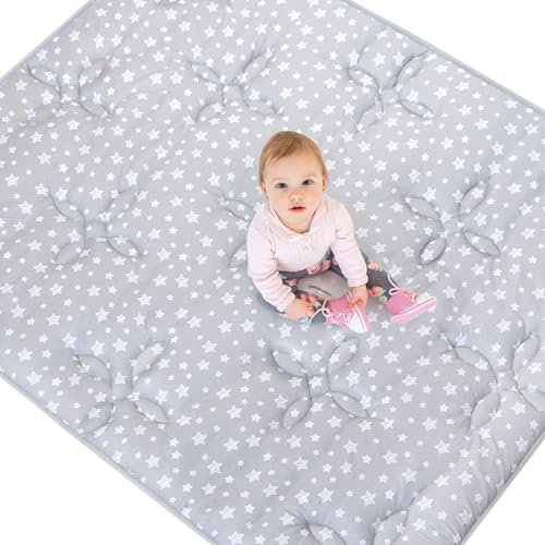 Image of Baby Play Mat 71x59 Inches Thick Baby Crawling Mat, Large, Non Slip Padded Baby Playpen Mat for Playing, One-Piece Baby Floor Play Mat for Babies, Toddlers