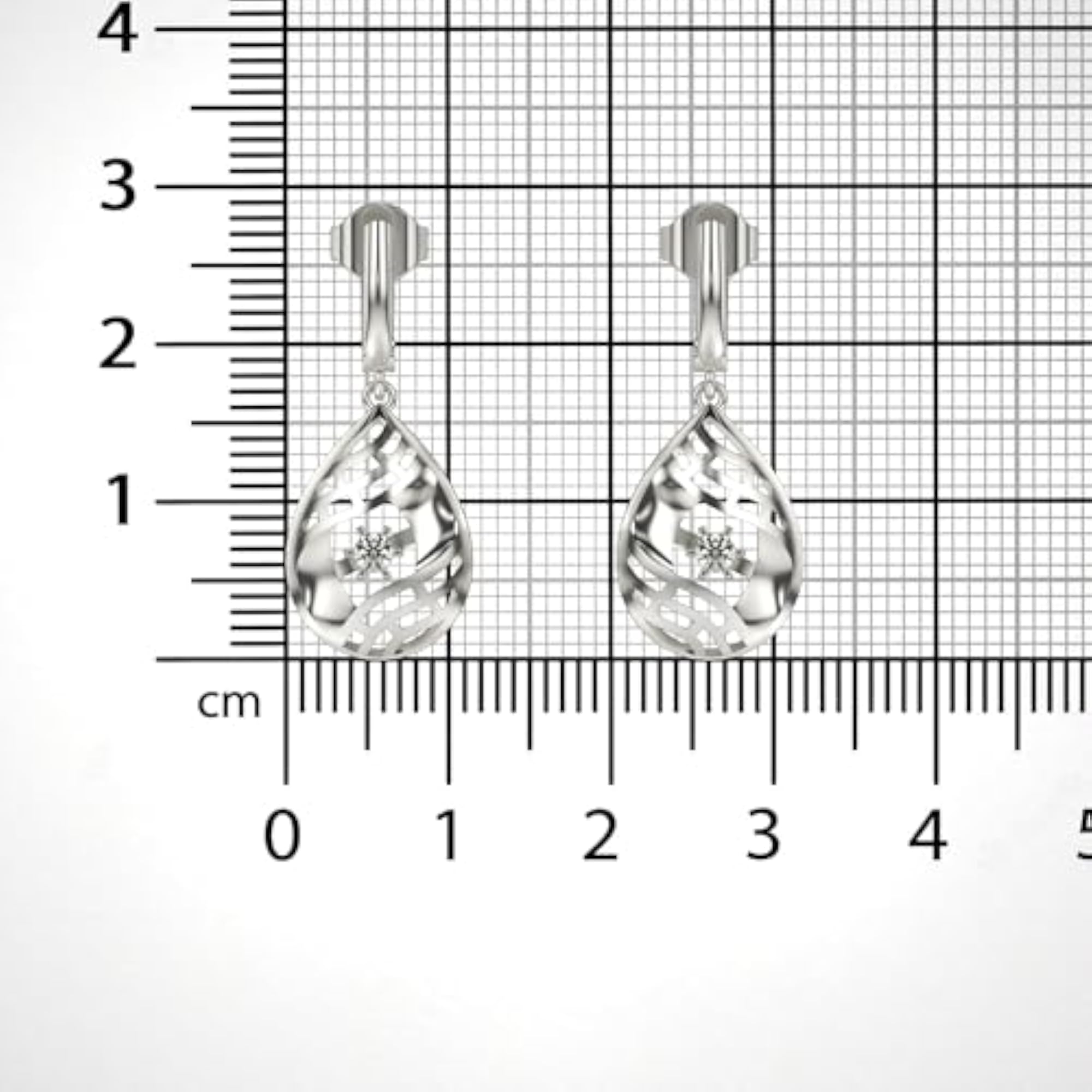 Women's Stylish Sterling Silver & Lab Grown Diamond 0.11cts Earrings