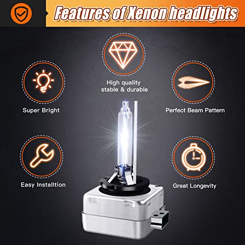 Carrep D3S D3R Oem Hid Xenon Headlight Bulb 66340 42403 42302 Oem Replacement 35W 2-Pack (6000K Crystal White) #TOP2