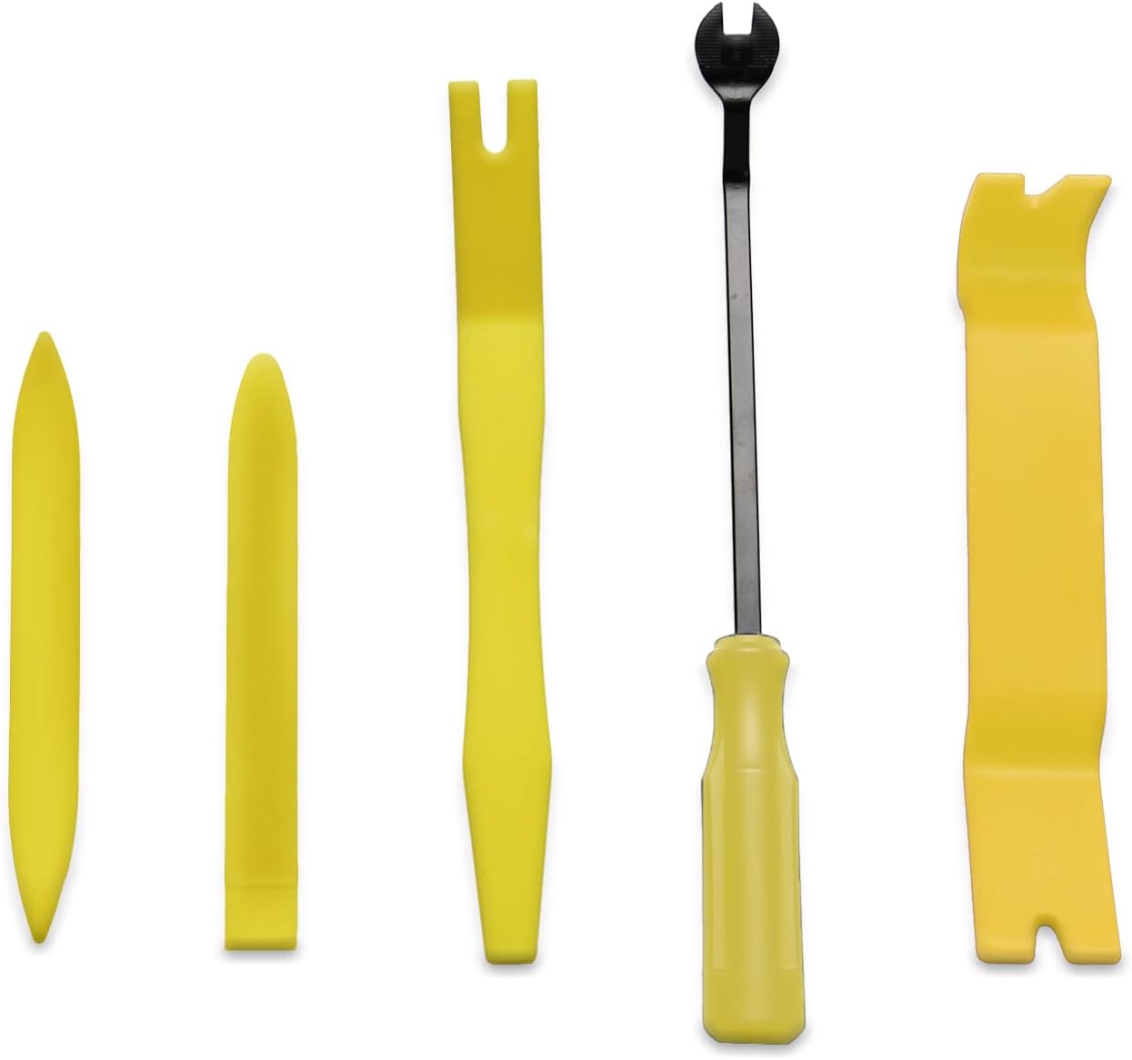 TMAX 5pc Nylon Auto Trim No-Scratch Removal Tool Kit for Car Clip Panel & Audio Dashboard Dismantle Yellow