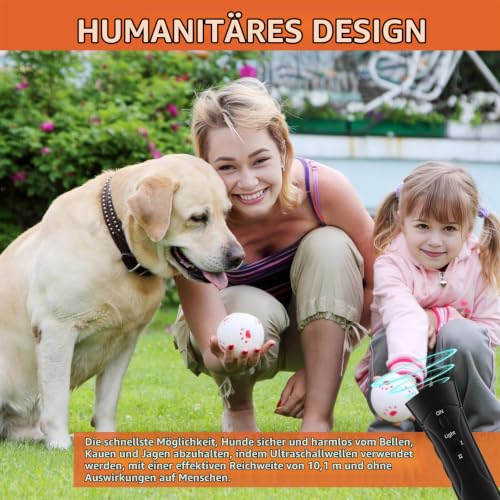 Antibell für Hunde,25 Fuß 3-in-1 Antibell Ultraschall Gerät,2 Modi Mini-antibell halsband für drinnen und draußen, wasserdicht Anti Bell Gerät Hunde,Geeignet für kleine, mittelgroße und große Hunde.