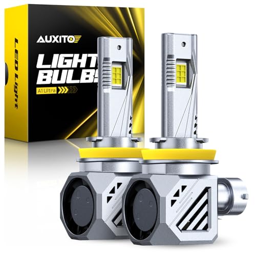 Image of AUXITO H11 H8 H9 Bulbs, 48000LM 1000% Brighter 6500K Cool White Light with Fan, LED Fog Light 30 Years Lifespan, No Flicker