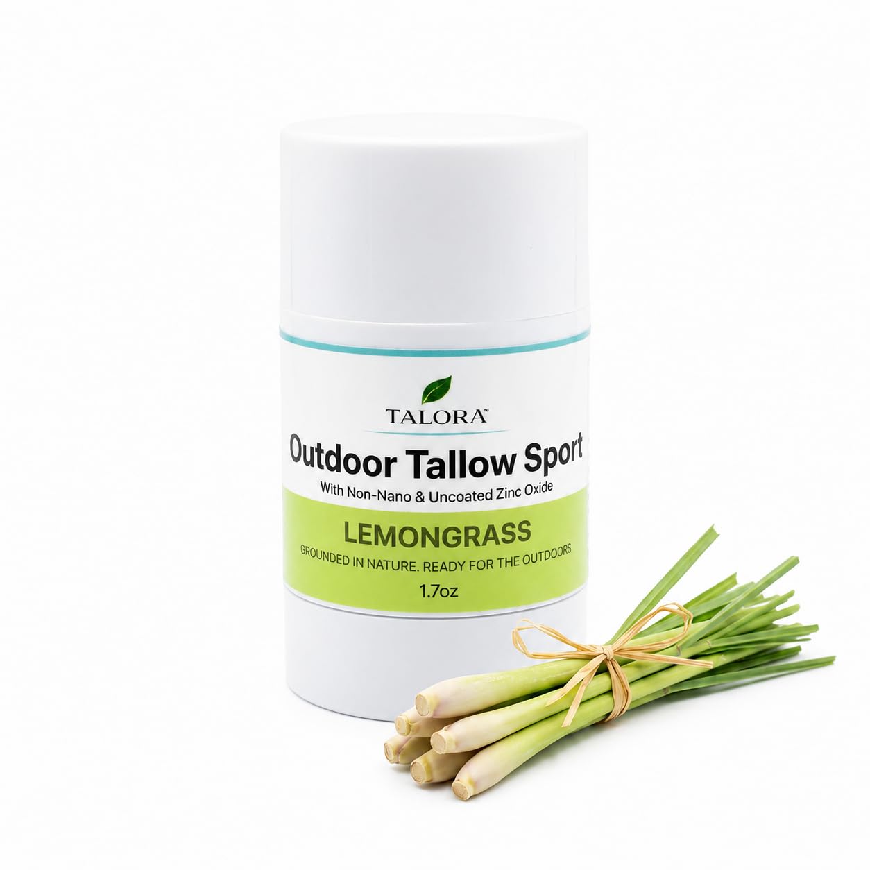 Outdoor Tallow Sport Roll-On with Non-Nano Zinc Oxide | 100% Grass Fed & Finished Beef Suet Tallow, Organic Jojoba Oil & Lemongrass Essential Oil | Outdoor Skin Balm (1.7oz)