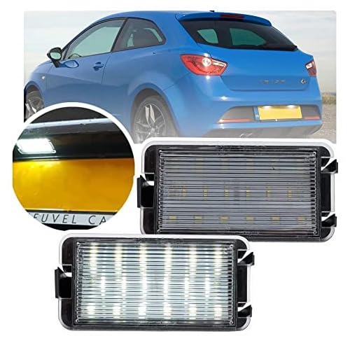 2pcs 7000 K Blanco Coche Número Placa licencia luz Canbus para Seat Altea Arosa Ibiza Cordoba, Leon y Toledo III AUTO placa de licencia lámpara 18SMD