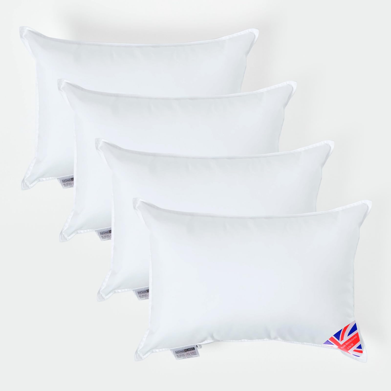 HOMESCAPES 4 Pack Luxury Super Microfibre Cushion Inserts 30cm x 40cm (12 x 16”) Perfect Bounce Back and Soft Cover Generously Filled Inner Pads Hypoallergenic Cushion Filler Handmade Machine Washable
