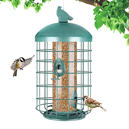 Yinns Caged Bird Feeder for Outside, Large Squirrel...