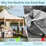 4 Sand Bags for Weight, Heavy Duty Sandbags for Canopy Legs, Extra Large Pop Up Tent Weights, Canopy Weight Bags for Gazebo, Outdoor Sun Shelter, Umbrella - Black, 6"×20", Without Sand - Image 4