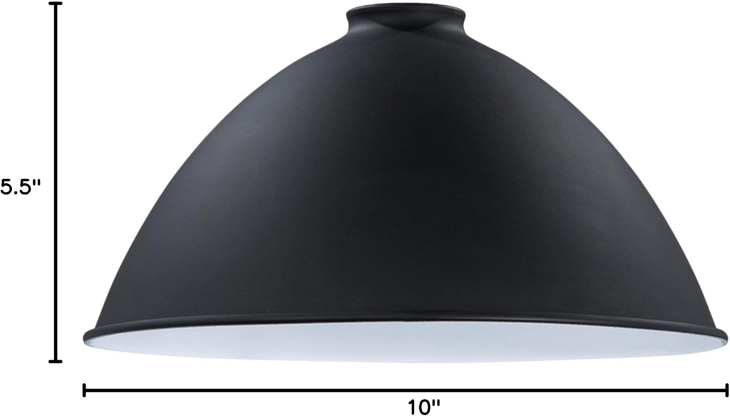 B&P Lamp® 10 Inch Diameter Modern Industrial Dome Shade, Satin Black
