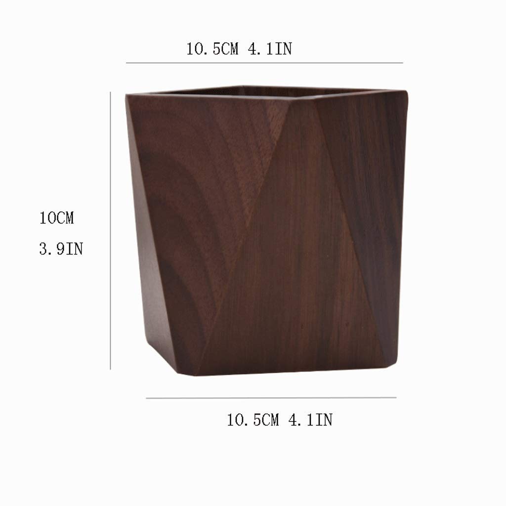Portapenne Portapenne da scrivania in Legno, Scatola Porta pennelli per Trucco a Matita, Portapenne di Grande capacità a Forma di Diamante (Rombo in Noce Nera)