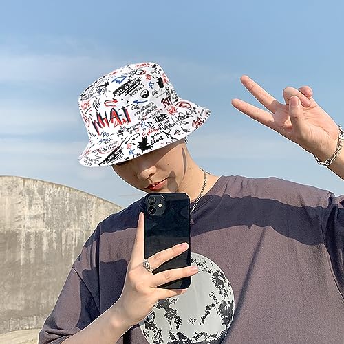 Image of Packable Reversible Printed Bucket Hat Unisex for Men Women Beach Fisherman Cap