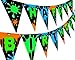 Slime Green Happy Birthday Banner Pennant - Slime Party Decorations - Art Party Supplies - Slime Party Supplies - Green