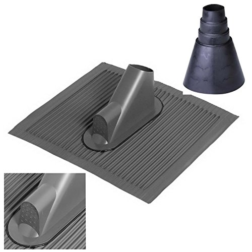 Aluminium - Dachziegel mit Kabeldurchführung für bis zu 16 Leitungen; schwarz; inkl. Mastdichtung; Grosse Platte; anpassbar an Jede Ziegelform; umweltfreundlich; [Dachpfanne; Dachabdeckung] thumbnail