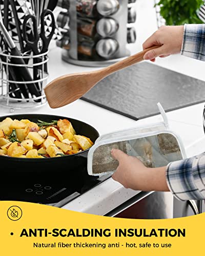 Pot Holders Set Of 2 Non Slip Potholders, Gray And Brown Hot Pads Cloth Potholders Heat Insulation Oven Mitts Hot Mat Coasters For Kitchen Cooking Abstract Graffiti Art #TOP3