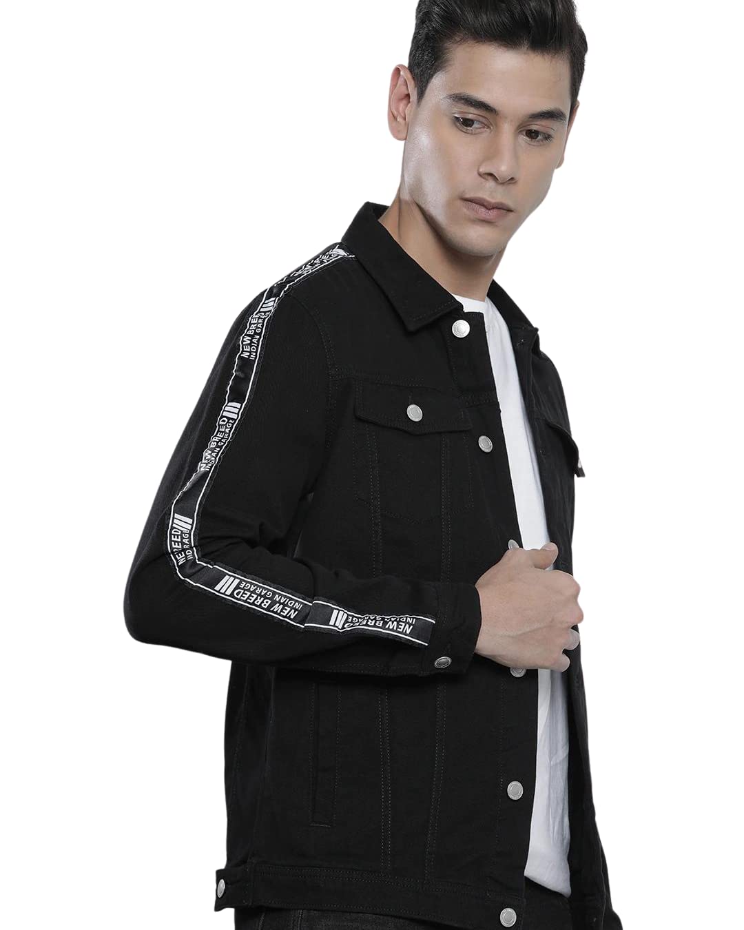 the indian garage co Men Slim Fit NA Trucker Jacket-picture-30