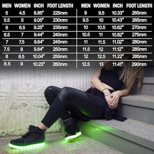 Image of IGxx LED Light Up Shoes for Men USB Recharging High Top LED Sneakers Women Kids