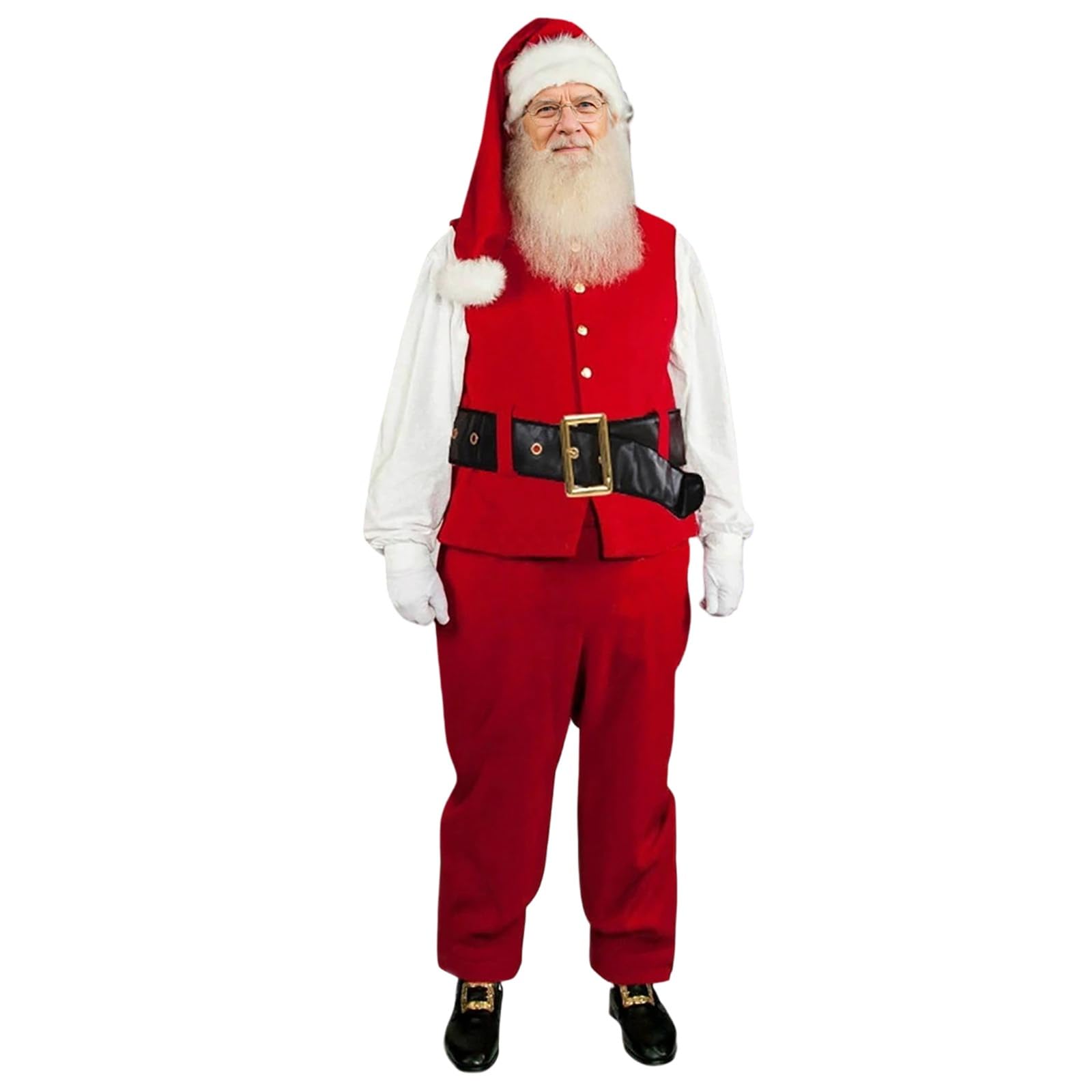 Festliche Weihnachtsmann-Kostümierung für Events mit edlem Design perfekt für saisonale Auftritte wärmender Stoff vielseitig kombinierbar ideal für Rollenspiele Feierlichkeiten in der Winterzeit