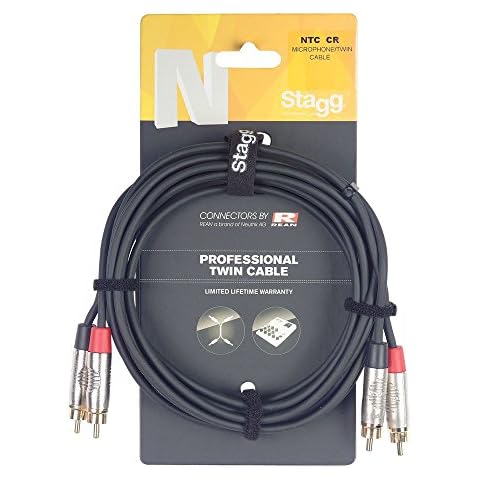 Stagg 19328 6m RCA Male Twin Cable Cover