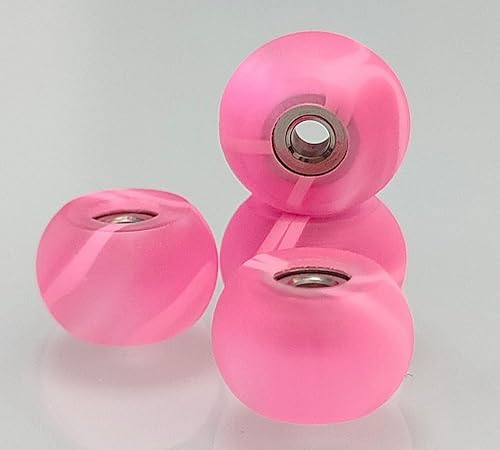 Miniatura 4 de Ruedas de patineta para dedos profesionales, 82A mejoradas a mano, 0.295 in x 0.177 in, nuevo diseño de forma de calle, color remolino (rosa)