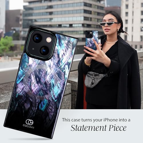 Image of COCOMII Rectangle for iPhone 15 Case, Black Real Mother of Pearl