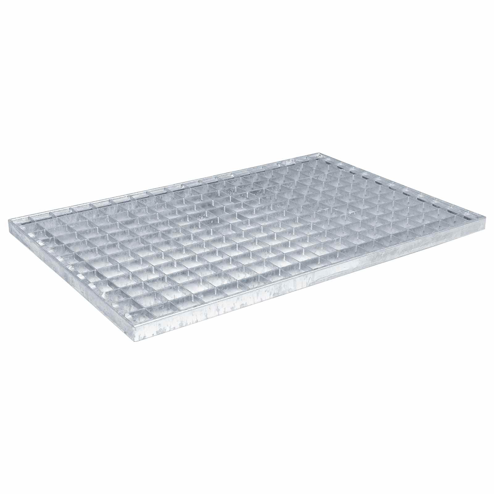 vidaXL Gitter Silber 60 x 40 x 2 cm Feuerverzinkter Stahl, Garten und Terrasse, funktionale Roste, langlebige Metallgitter, robuste Abflusslösungen, urbanes Design