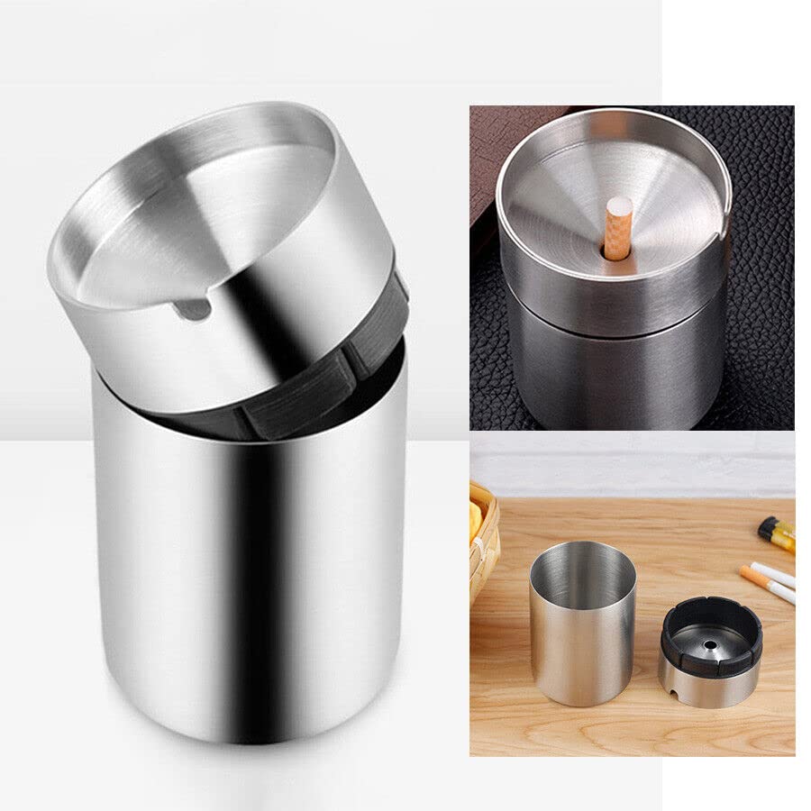 2PCS Sealed Windproof Ashtray,Stainless Steel Ashtrays For Cigarettes,Rotating Lid Convenient Smokeless Ashtray Cigar Ash Trays Patio Outdoor Indoor Home - View #11