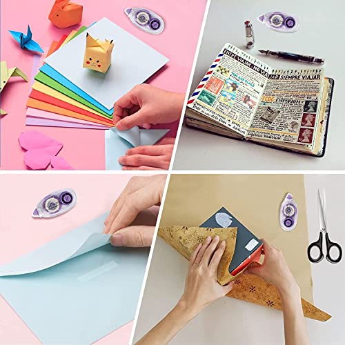 Ofdisupy 4Pcs Double Sided Adhesive Tape, Acid Free & Archival-Safe, Permanent Double-Sided Adhesive Tape Dispenser, Adhesive Runner Roller For Crafts, Scrapbooking & Card Making (Multicolor, 4Pcs) #TOP3