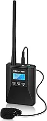 Transmissor Fm T200, Transmissor De Rádio Portátil Para Igreja Com Microfone De Clipe, Estação Estéreo Recarregável De 1000Mah Para Reuniões/Turismo/Igreja/Escola