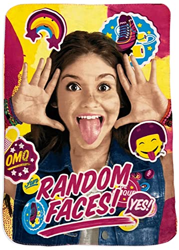 Soy Luna Emojis Rainbow, Sun, Stars 'Put Some Colour in Your Way!Pink and Purple Blanket