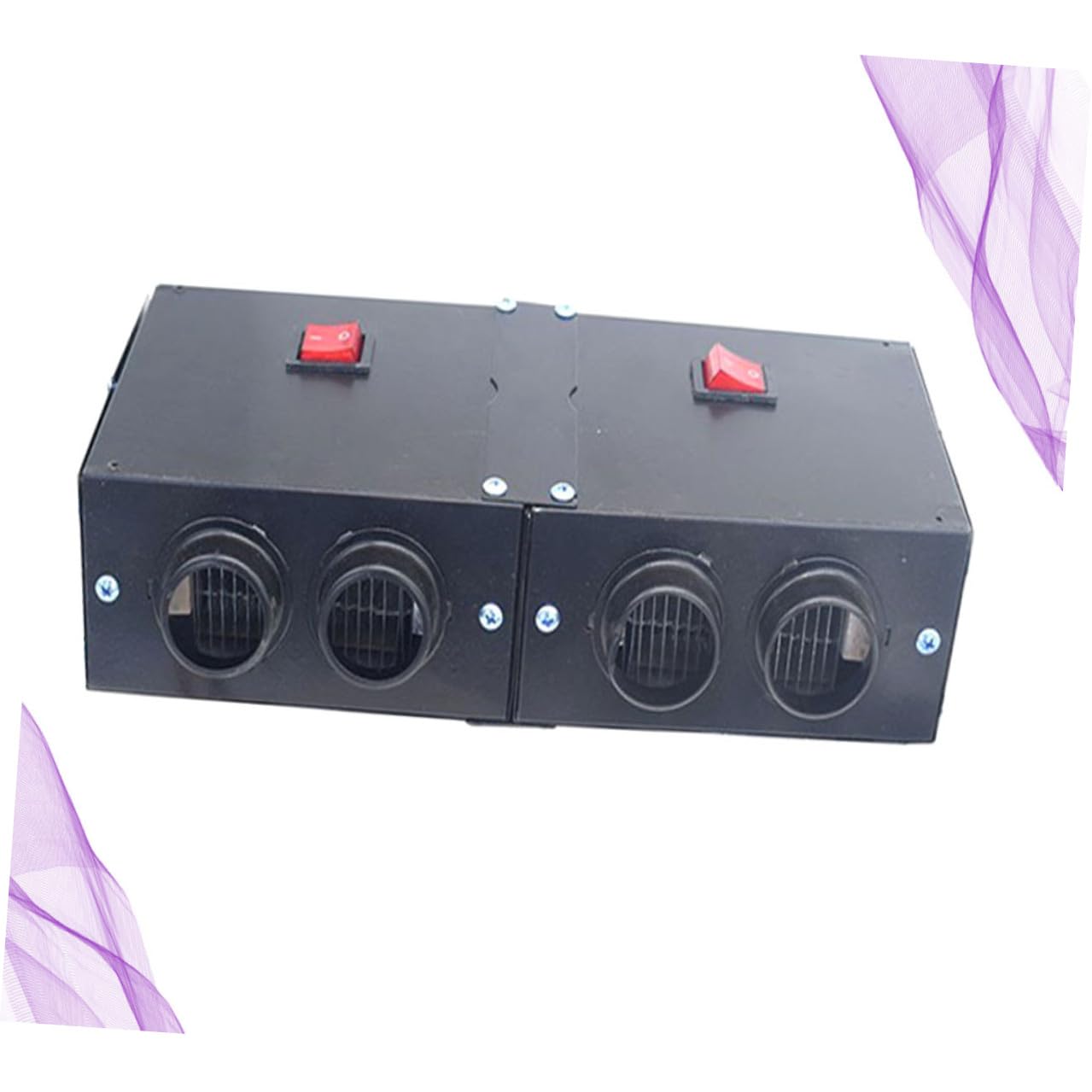 500 W Auto Heizlüfter mit 4 Lüftungsöffnungen 12 v Tragbarer Auto Entfroster Automatische Heizfunktion Leiser Betrieb Sichere Batterieanschluss Heizung für Winter und Sommer