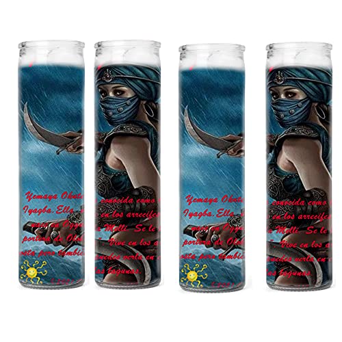 Santeria Collectiion Yemaya Okute Ocute Set de 2 o 4 Velas Veladoras Unscented Devotional Candles 8