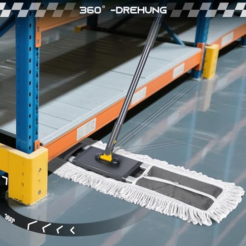 Thihome Bodenwischer, 90cm Breit Wischmopp, Professionelle Bodenwischer Set mit 2 Mikrofaser Pads...