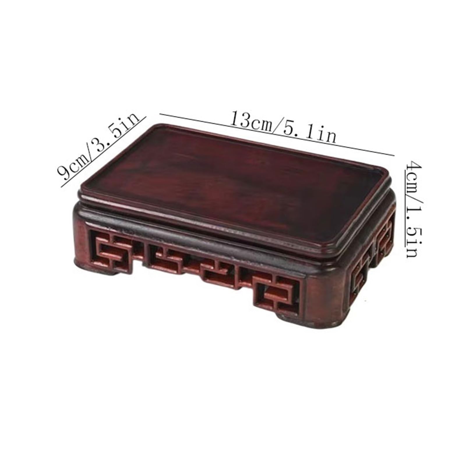 Base para jarrón Base rectangular en miniatura de sándalo rojo for teteras y jarrones de piedras extrañas Exhibidor(Grande)